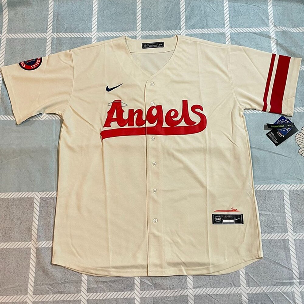 Los Angeles Angels Cream Mlb Jersey (Size L)